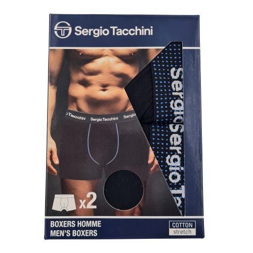 Sergio Tacchini férfi pamut boxeralsó - 2 db/csomag - fekete fehér felirattal - XL