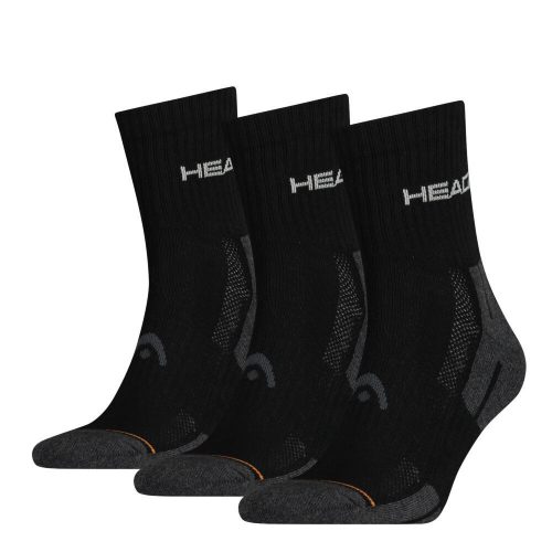 Head unisex sport zokni - légáteresztő félplüss talppal 3 pár - fekete - 35-38